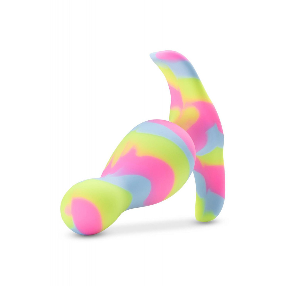 Анальные игрушки без вибрации - Анальная пробка конусообразная со стопером Blush Avant Kaleido разноцветная 1