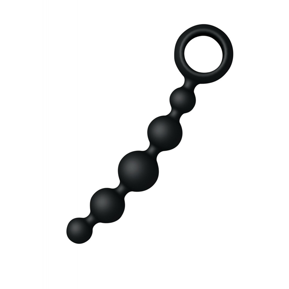 Секс игрушки - Анальная цепочка Joy Division Joyballs anal wave, силиконовая, черная, 17.5 см