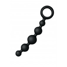 Анальная цепочка Joy Division Joyballs anal wave, силиконовая, черная, 17.5 см