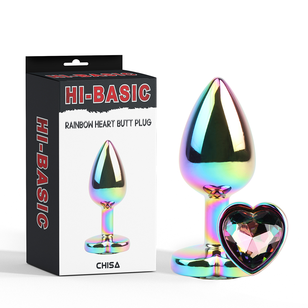 Анальные игрушки - Анальная Hi-Basi Rainbow Heart Butt Plug Chisa