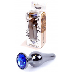 Анальная пробка Boss Series - Jewellery Dark Silver BUTT PLUG Blue, BS6400059