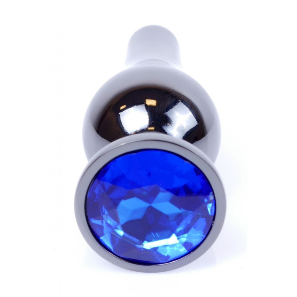 Анальные игрушки без вибрации - Анальная пробка Boss Series - Jewellery Dark Silver BUTT PLUG Blue, BS6400059 1