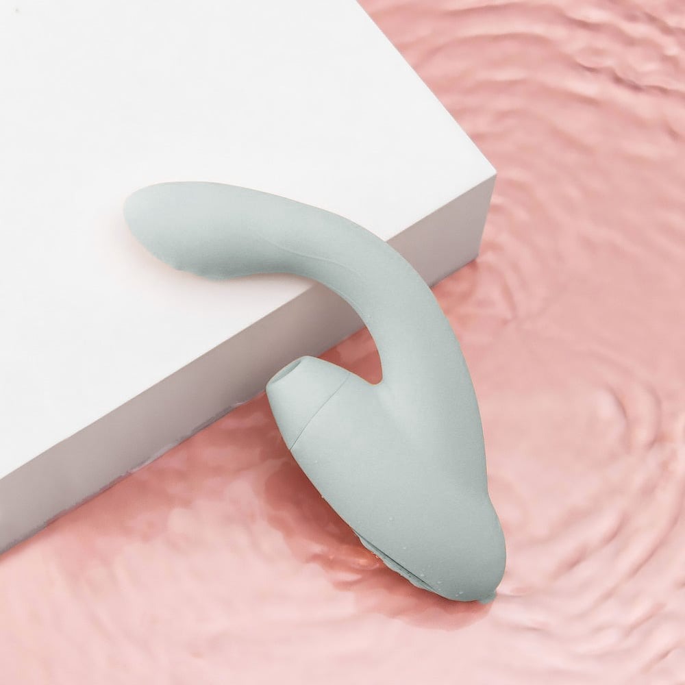 Різне - Безконтактний вібратор з подвійною стимуляцією та підігрівом Sweet Em, сірий 2