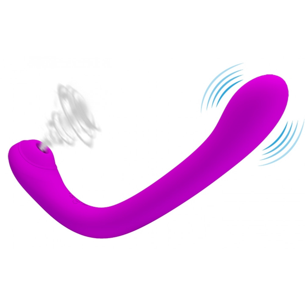  - Двосторонній вібратор з вакуумною кліторальною стимуляцією Pretty Love - Alex, BI-040126 1