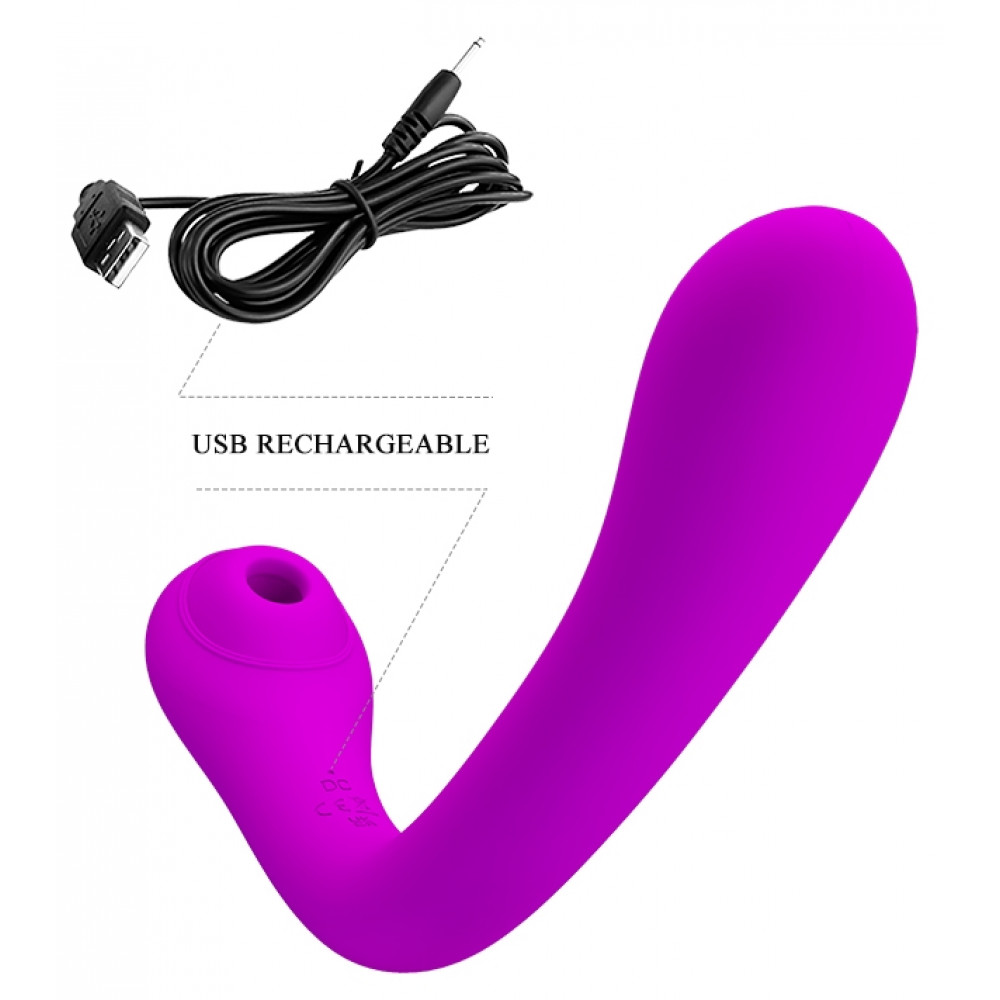  - Двосторонній вібратор з вакуумною кліторальною стимуляцією Pretty Love - Alex, BI-040126 6