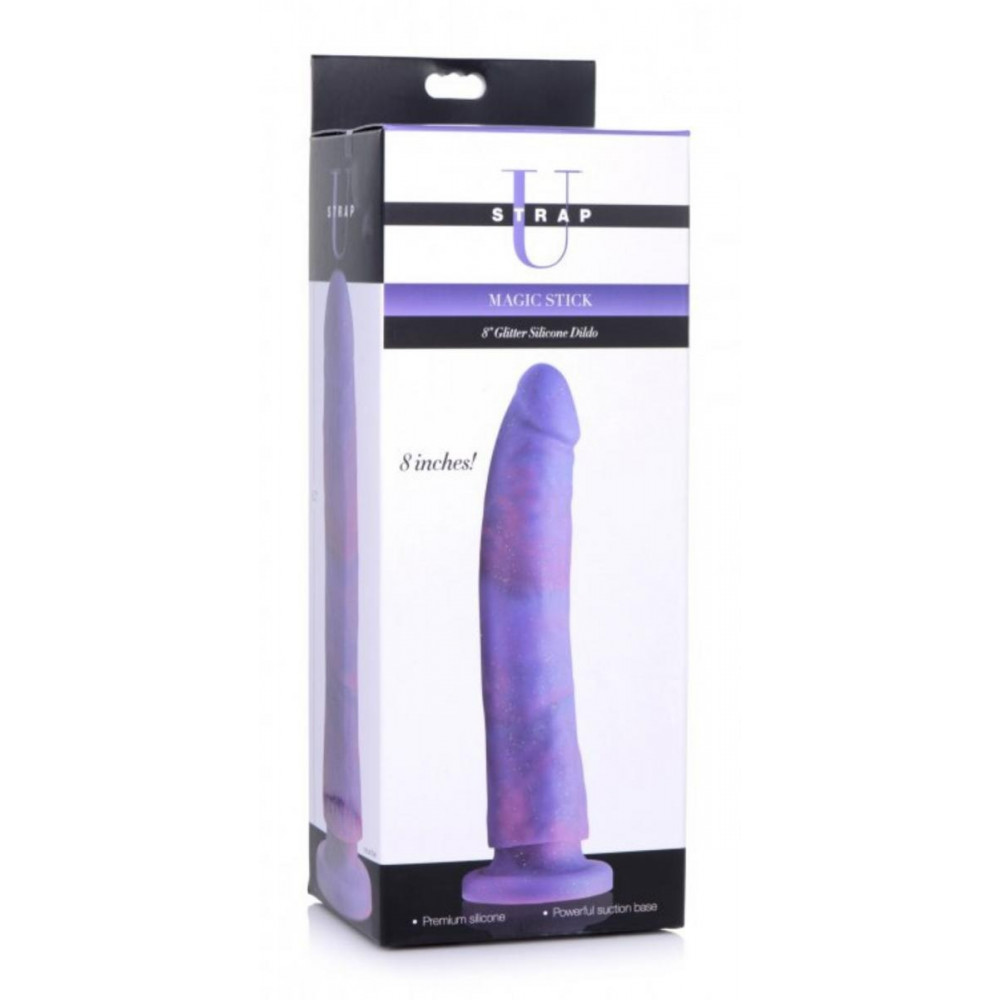 Секс игрушки - Фаллоимитатор реалистичный, с блестками, фиолетовый, 20.3 см 1