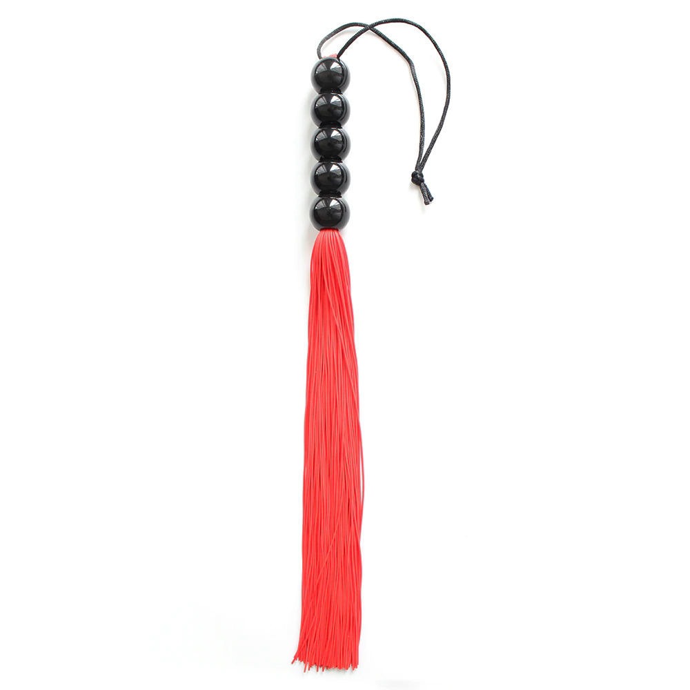 БДСМ игрушки - Кнут красный, ручка из шариков FLOGGER, 45 см