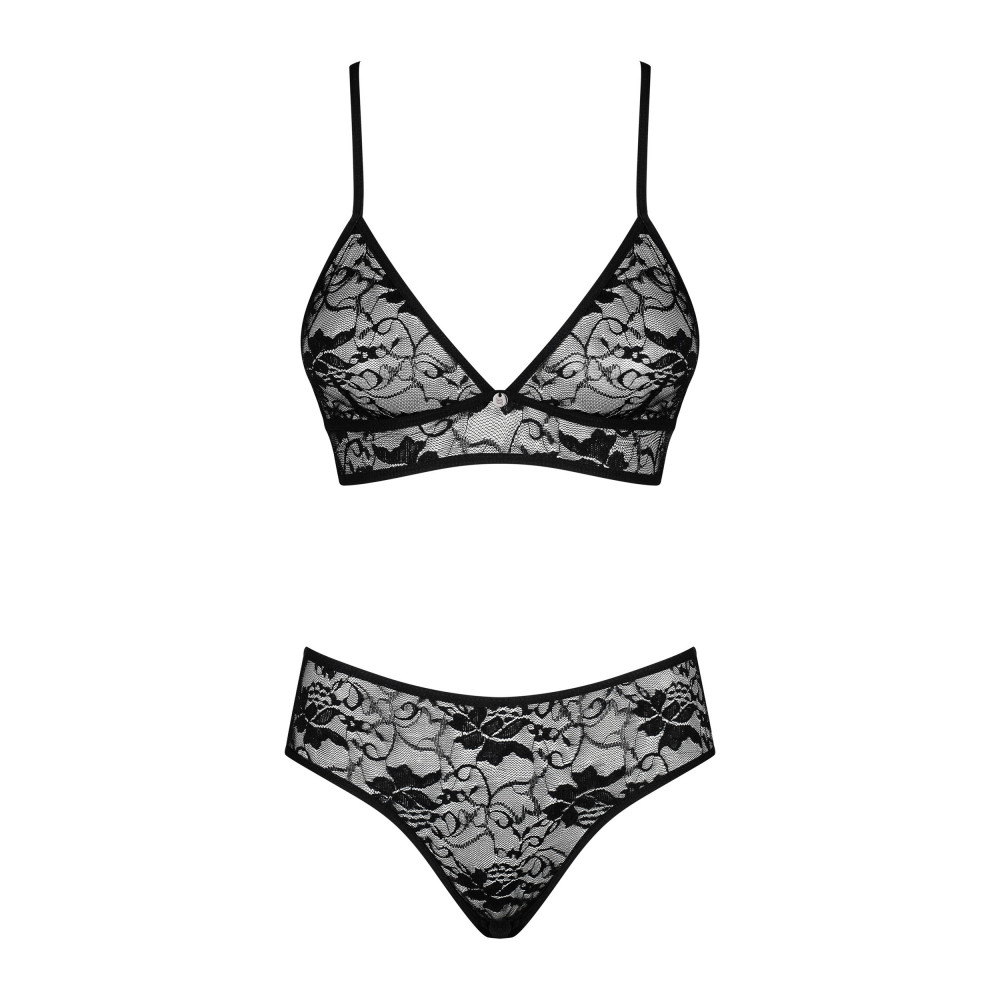 Эротическое белье - Комплект ажурный Obsessive Kokietta set Black S/M 2