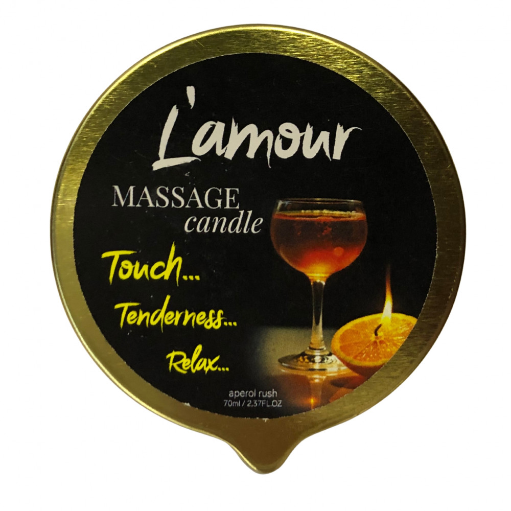 Для масажу - Масажна свічка L'amour Aperol золота, 70 мл