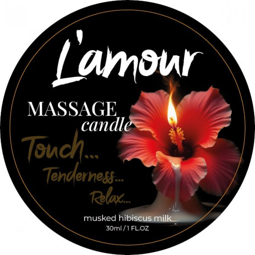 Разное - Массажная свеча L'amour Musked Hibiscus & Milk с цветочно-фруктовым ароматом, 30 мл