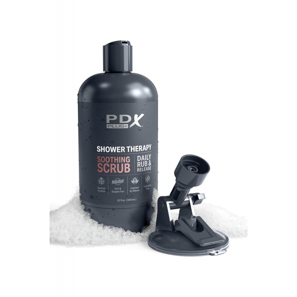 Мастурбаторы без вибрации - Мастурбатор в колбе Pipedream PDX Plus Shower Therapy черный, 28.5 см 4