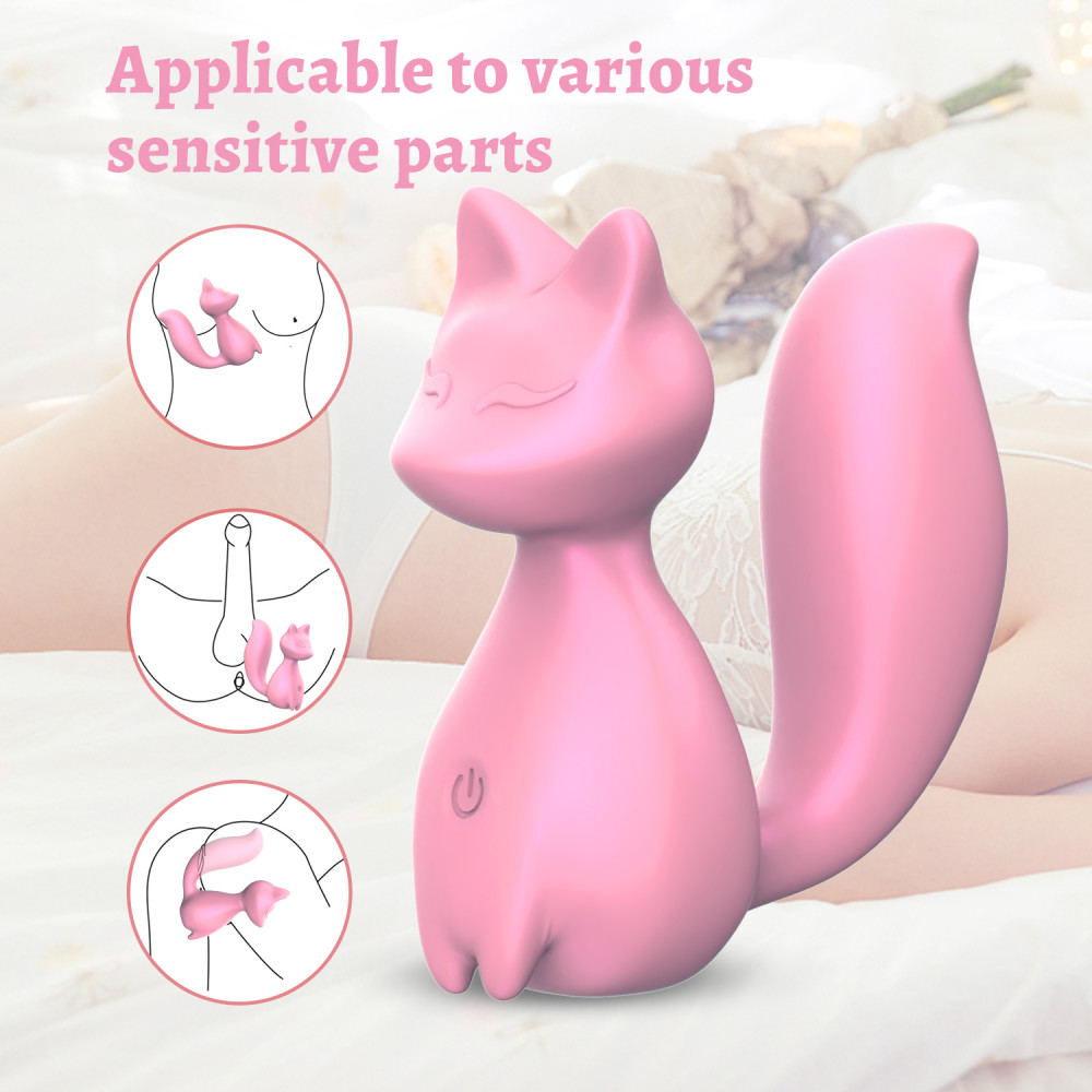 Вібропулі та міні-вібратори - Міні-вібратор кліторальний Every Night Toys Doris у формі лисиці світло-рожевий, 10 режимів вібрації 1