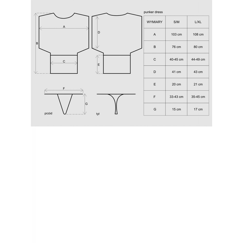 Разное - Платье сетка Obsessive Punker dress, стринги в комплекте, черный, S\M 4