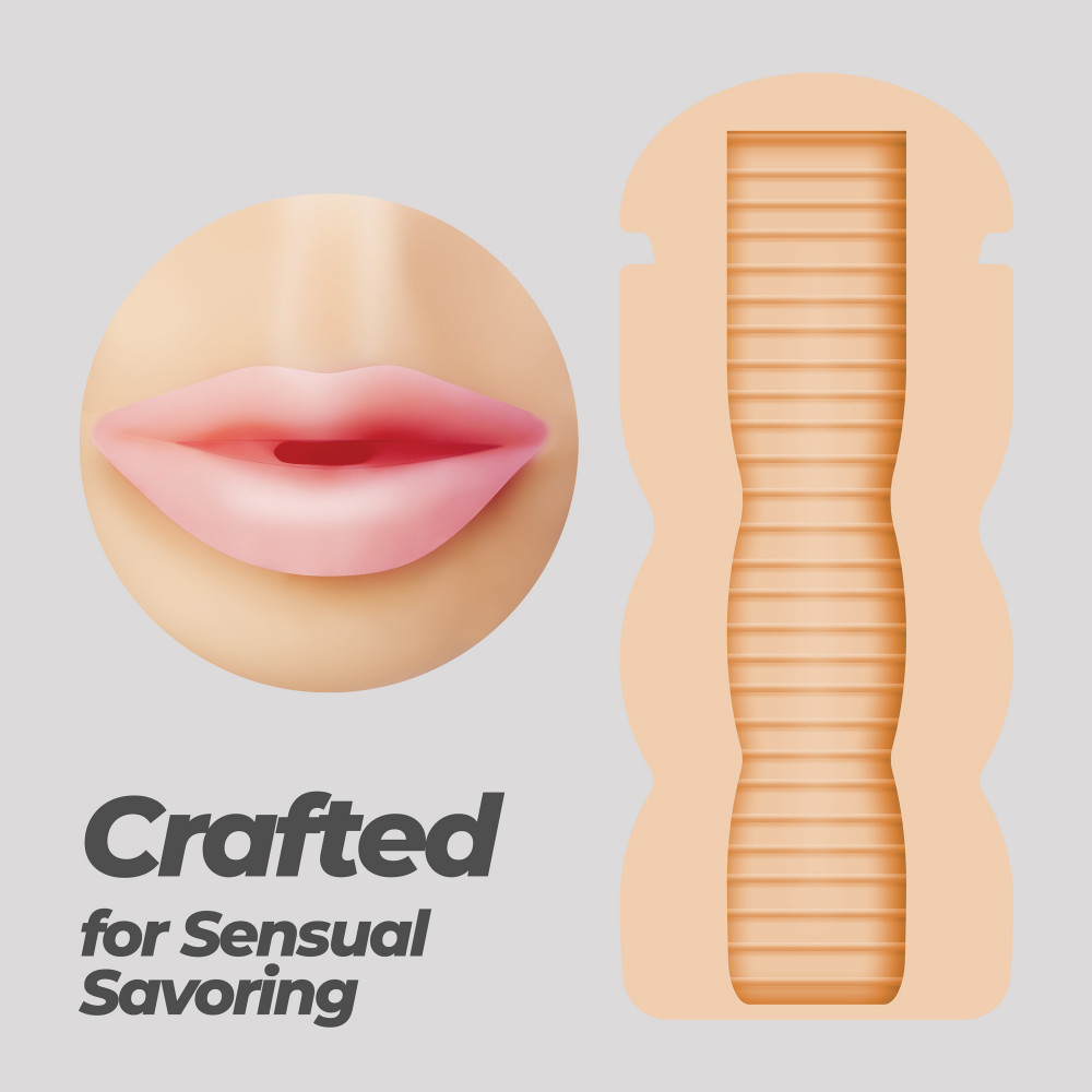 Мастурбаторы без вибрации - Портативный мастурбатор рот CRUSHIOUS FAPPUCINO в виде стаканчика кофе, с крышкой 5