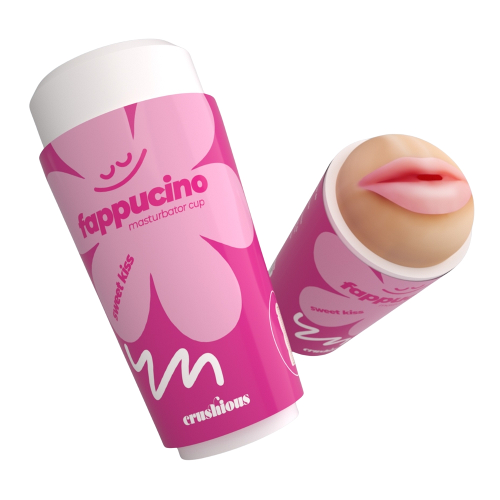 Мастурбаторы без вибрации - Портативный мастурбатор рот CRUSHIOUS FAPPUCINO в виде стаканчика кофе, с крышкой