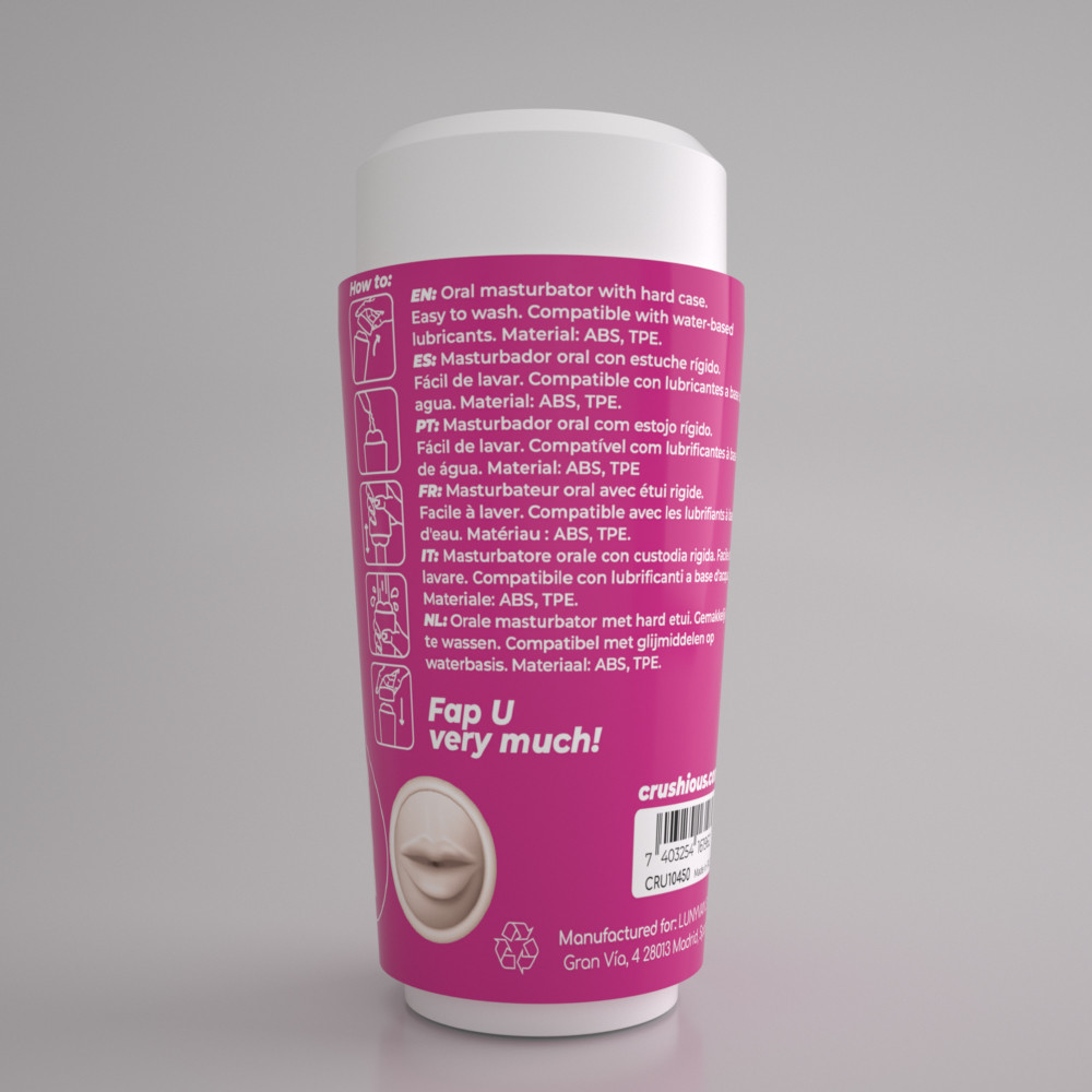 Мастурбаторы без вибрации - Портативный мастурбатор рот CRUSHIOUS FAPPUCINO в виде стаканчика кофе, с крышкой 2