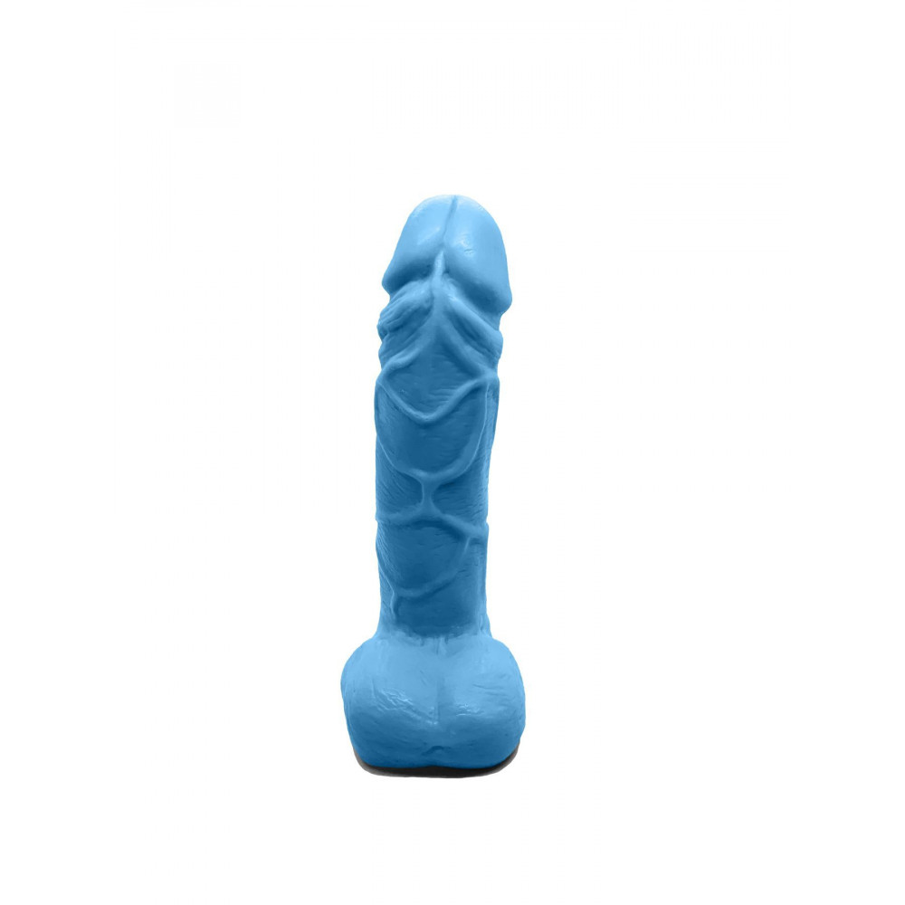 Секс приколы, Секс-игры, Подарки, Интимные украшения - Крафтовое мыло-член с присоской Чистый Кайф Blue size M, натуральное 3