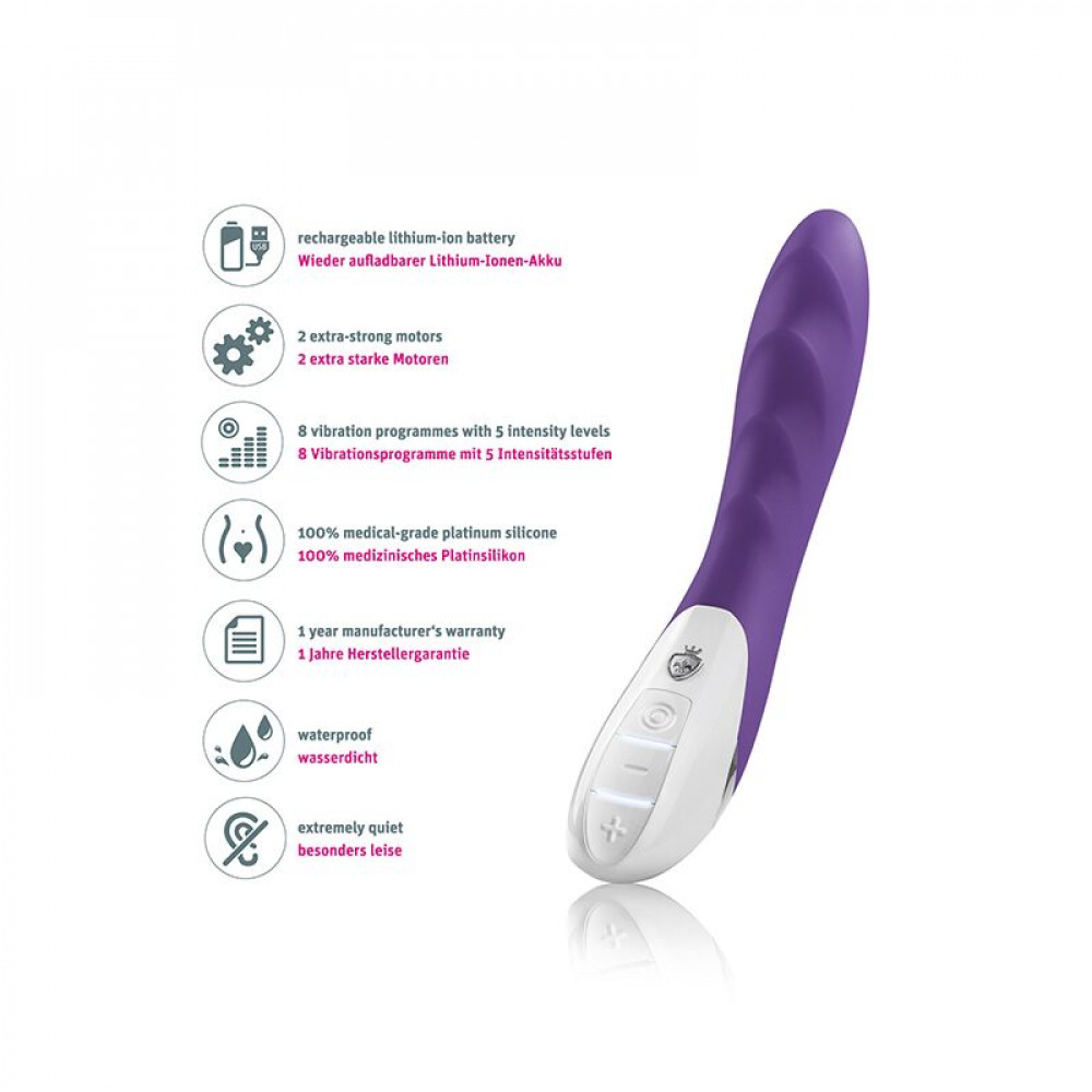 Классический вибратор - Мощный вибратор Mystim Sassy Simon Purple с двумя моторами и стимулирующим рельефом 6