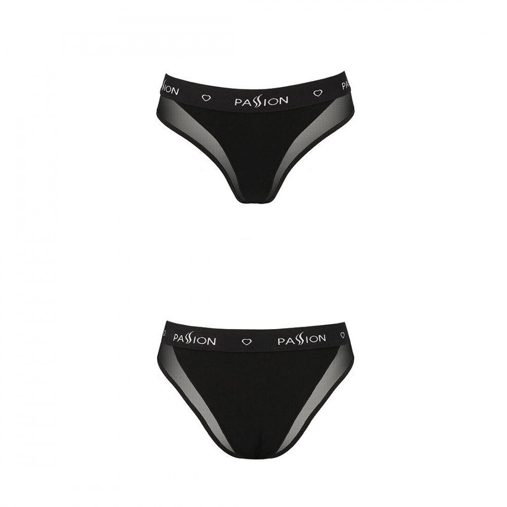 Эротические комплекты - Трусики с прозрачной вставкой Passion PS002 PANTIES black, size L 3