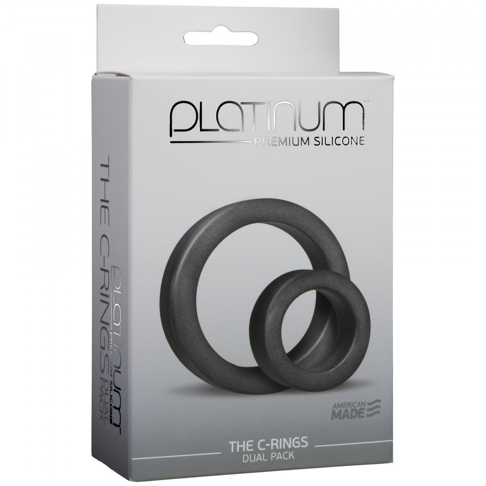 Эрекционное кольцо - Набор эрекционных колец Doc Johnson Platinum Premium Silicone - The C-Rings - Charcoal 1