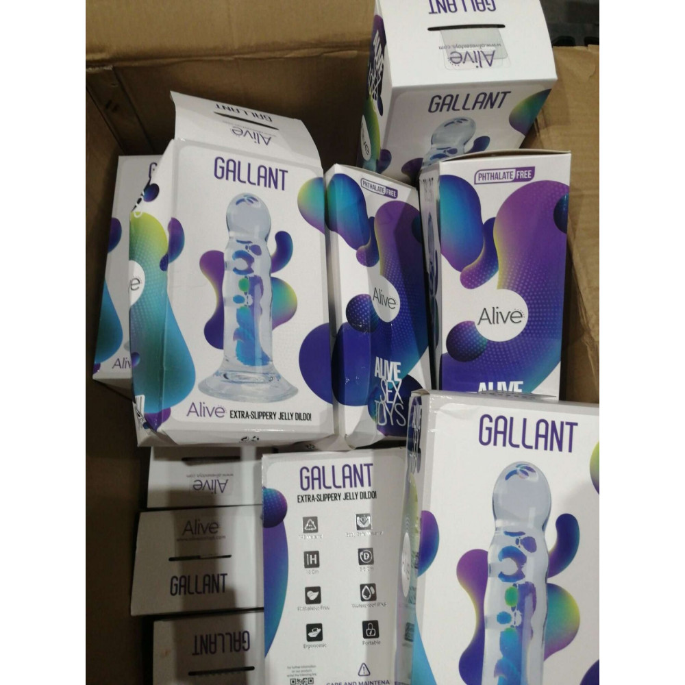 Секс игрушки - Прозрачный фаллоимитатор Alive Gallant Jelly Dildo (мятая упаковка) 2