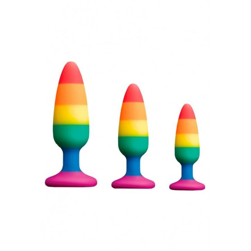 Анальная пробка - Силиконовая анальная пробка Wooomy Hiperloo Silicone Rainbow Plug S, диаметр 2,4 см, длина 9 см 2