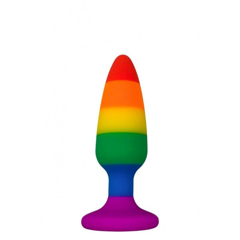 Анальная пробка - Силиконовая анальная пробка Wooomy Hiperloo Silicone Rainbow Plug S, диаметр 2,4 см, длина 9 см