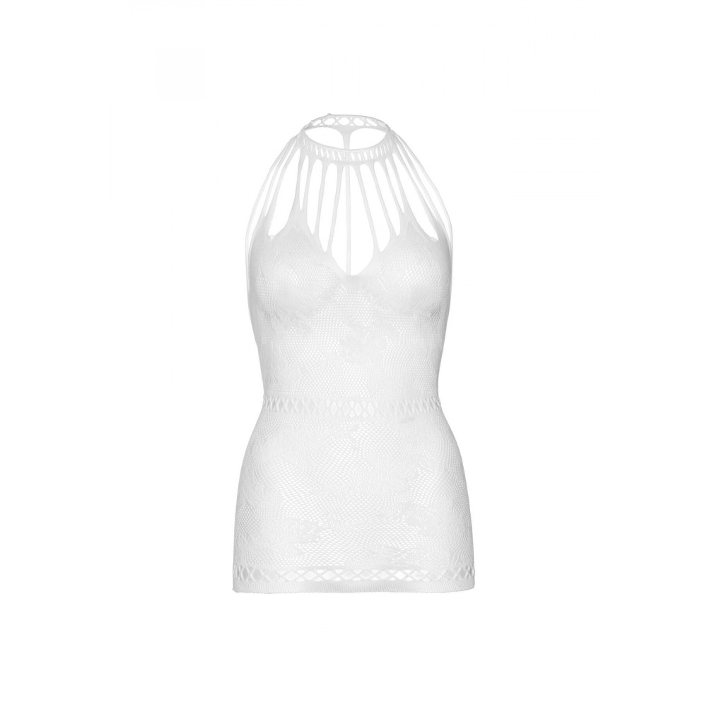 Сексуальные платья - Ажурное платье-сетка Leg Avenue Lace mini dress with cut-outs White, one size 6