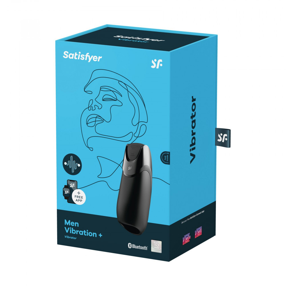 Мастурбаторы с вибрацией - Смарт-мастурбатор с вибрацией Satisfyer Men Vibration+, 2 мотора, 14 режимов, водонепроницаемый 1