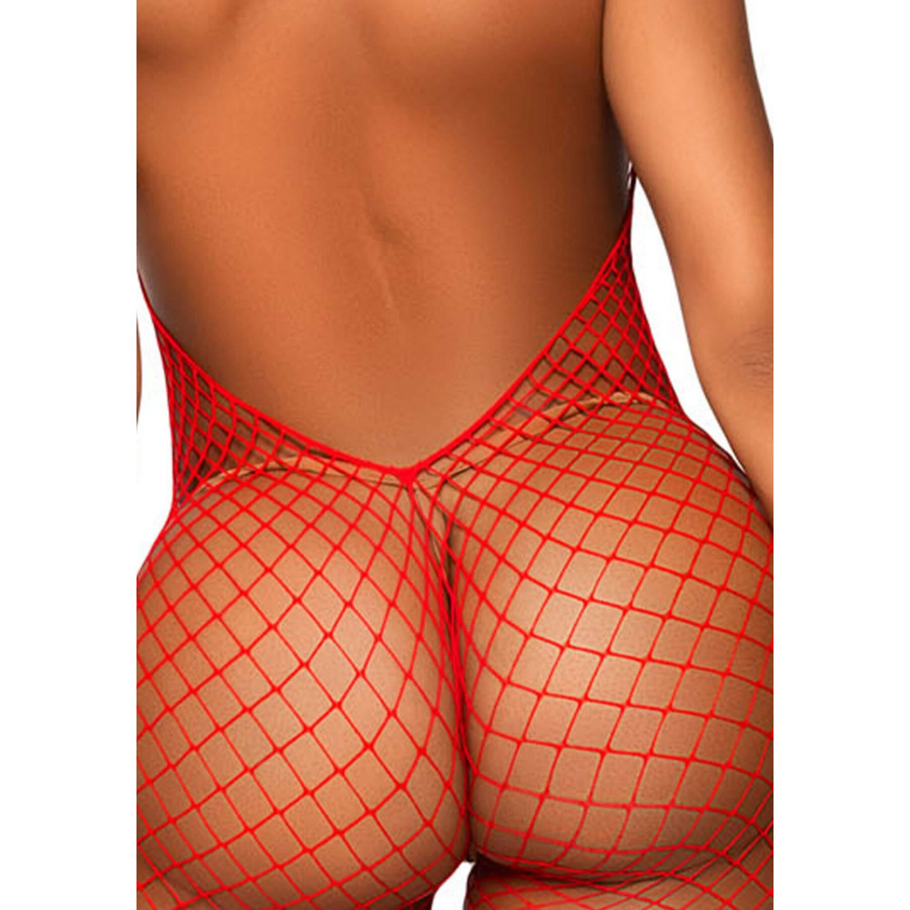 Бодистокинг - Бодистокинг Leg Avenue Racer neck bodystocking Red 4