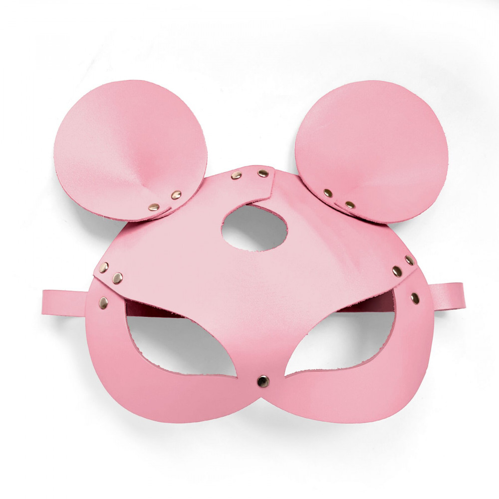 Маски - Кожаная маска зайки Art of Sex - Mouse Mask, цвет Розовый 3