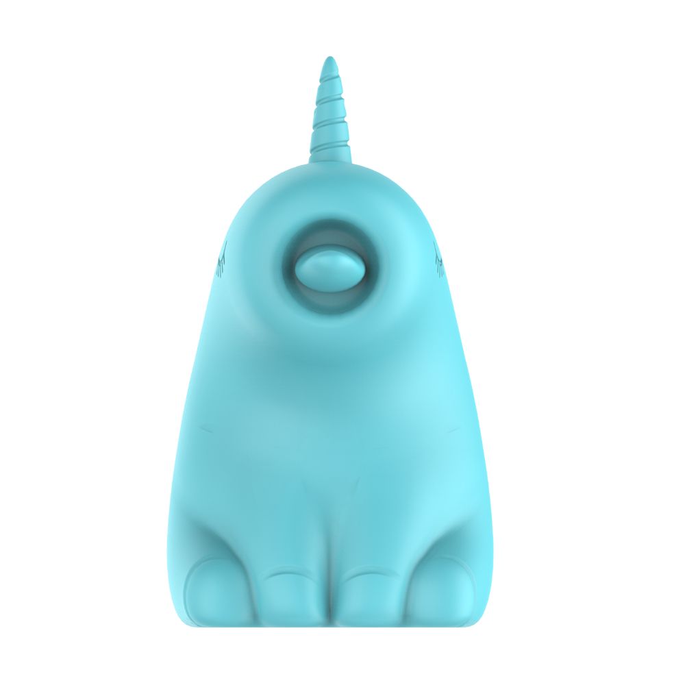 Різне - Стимулятор клітора з довгим обертовим язичком UNIVIBE Єдиноріг, 10 режимів, блакитний 8