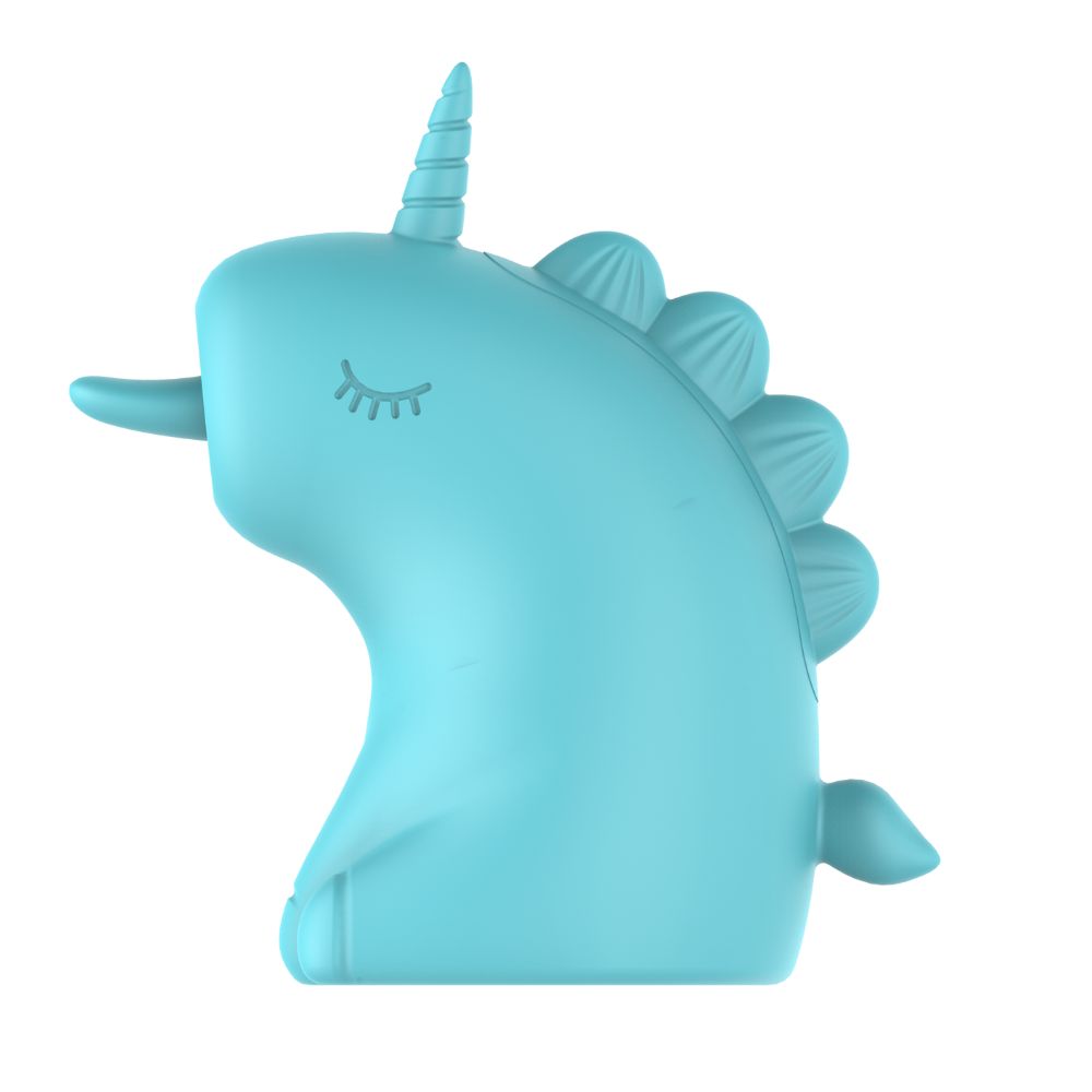 Різне - Стимулятор клітора з довгим обертовим язичком UNIVIBE Єдиноріг, 10 режимів, блакитний 9