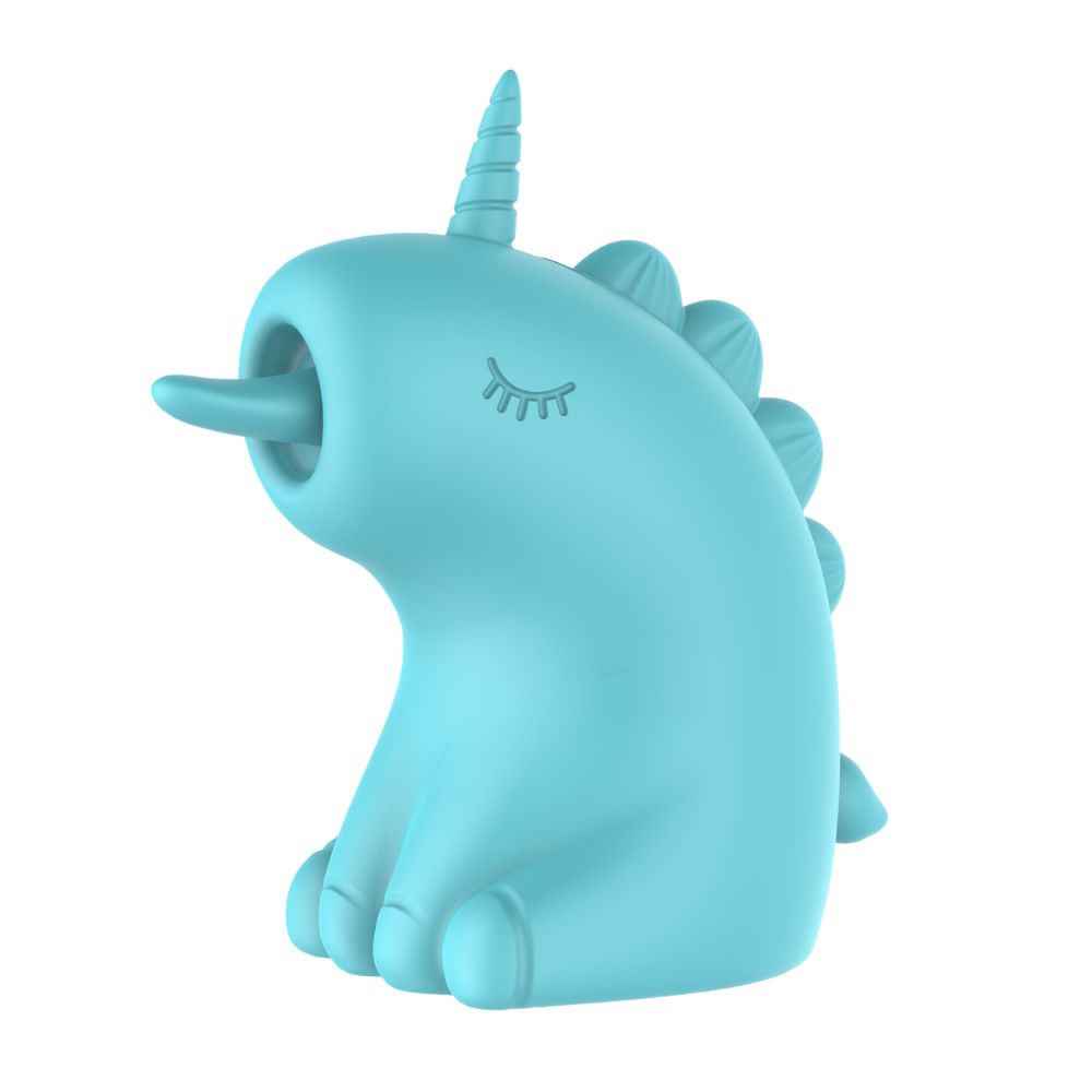 Різне - Стимулятор клітора з довгим обертовим язичком UNIVIBE Єдиноріг, 10 режимів, блакитний 7