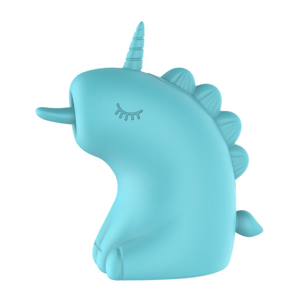 Різне - Стимулятор клітора з довгим обертовим язичком UNIVIBE Єдиноріг, 10 режимів, блакитний 6