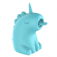 Стимулятор клітора з довгим обертовим язичком UNIVIBE Єдиноріг, 10 режимів, блакитний