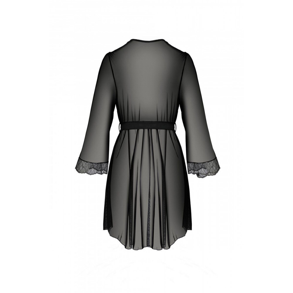 Эротические пеньюары и сорочки - Пеньюар Passion AMBERLY PEIGNOIR black XXL/XXXL 3