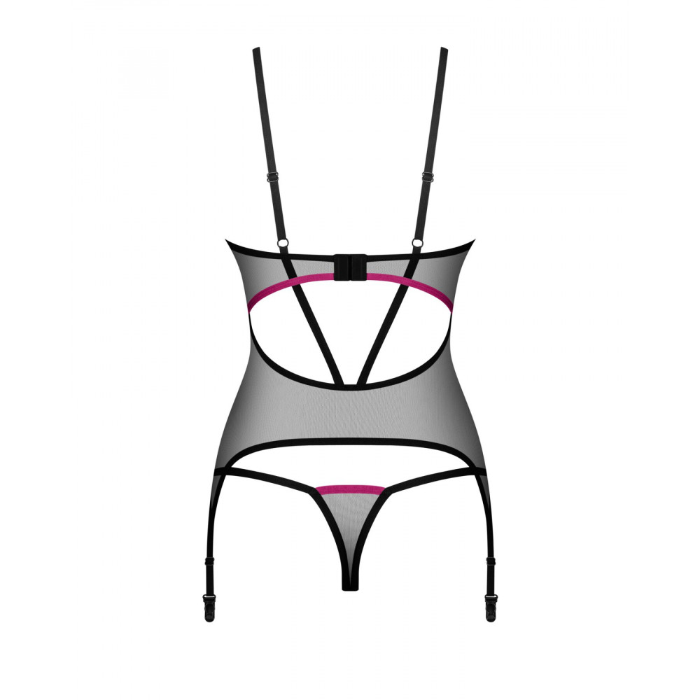 Эротические корсеты - Корсет Obsessive Novenes corset & thong XS/S 4