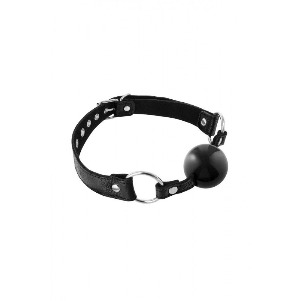 Кляп - Кляп Fetish Tentation Premium Leather gag with silicone ball Black