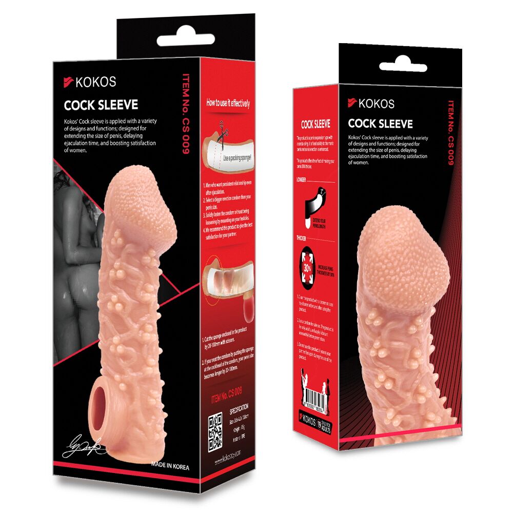 Эрекционные кольца без вибрации - Насадка на член Kokos Cock Sleeve CS 009 L 4
