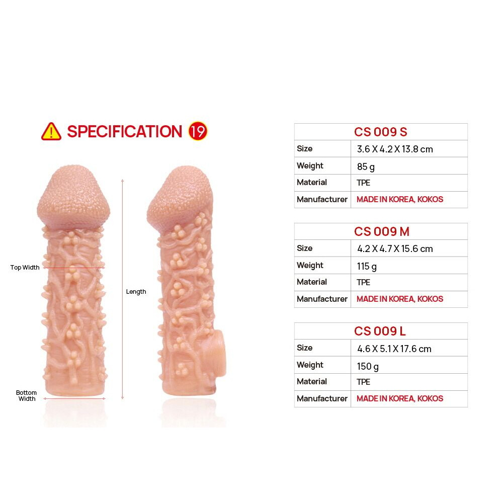 Эрекционные кольца без вибрации - Насадка на член Kokos Cock Sleeve CS 009 L 6