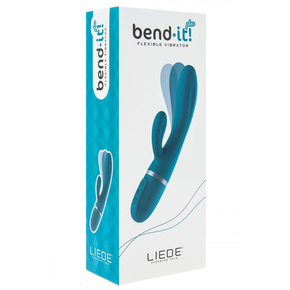 Вибратор-кролик - Вибратор-кролик Liebe Bend It Plus Ocean Blue, гибкий, 2 мотора, 10 режимов 2
