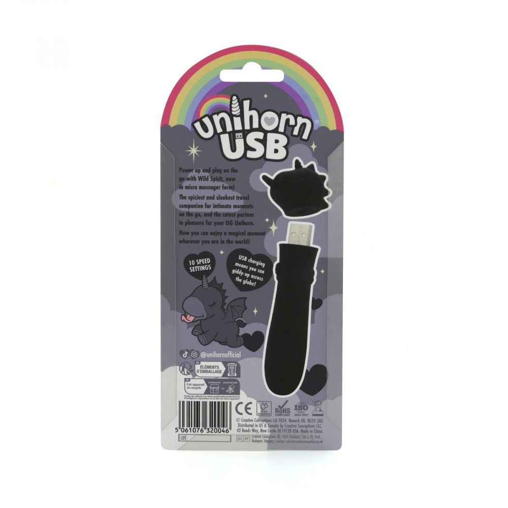Вибропули и мини-вибраторы - Вибратор-единорожка Unihorn USB Bullet – Wild Spirit, вибропуля, USB-зарядка, 10 режимов 4