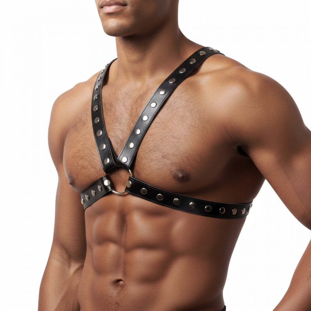  - Чоловіча портупея Art of Sex - Spartacus, екошкіра, колір чорний, розмір XS-M