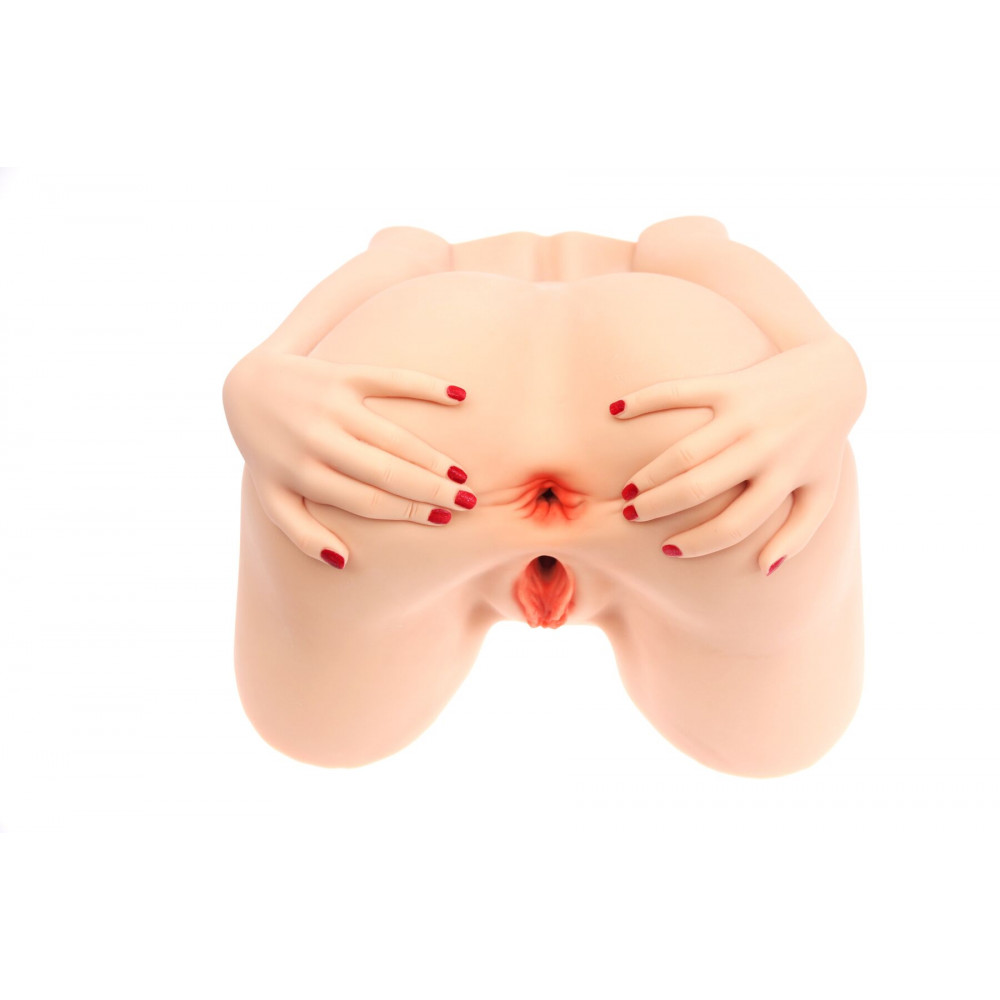 Мастурбатори без вібрації - Мастурбатор-попа Naked Factory MONICA, вагіна + анус, 2 канали, дуже реалістичний, наскрізний 3