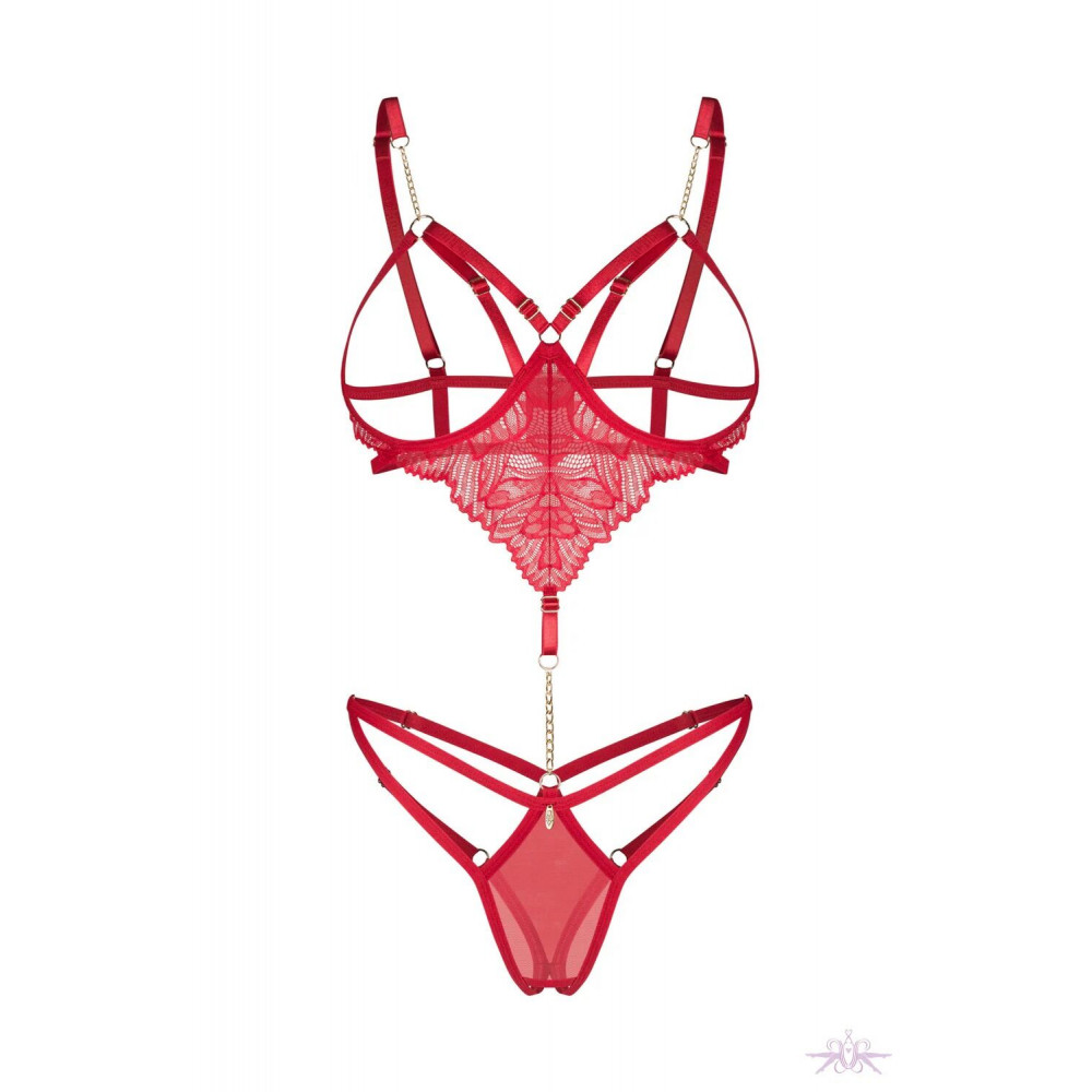 Жіноча еротична білизна - Боді Obsessive Matildea crotchless teddy L/XL 1