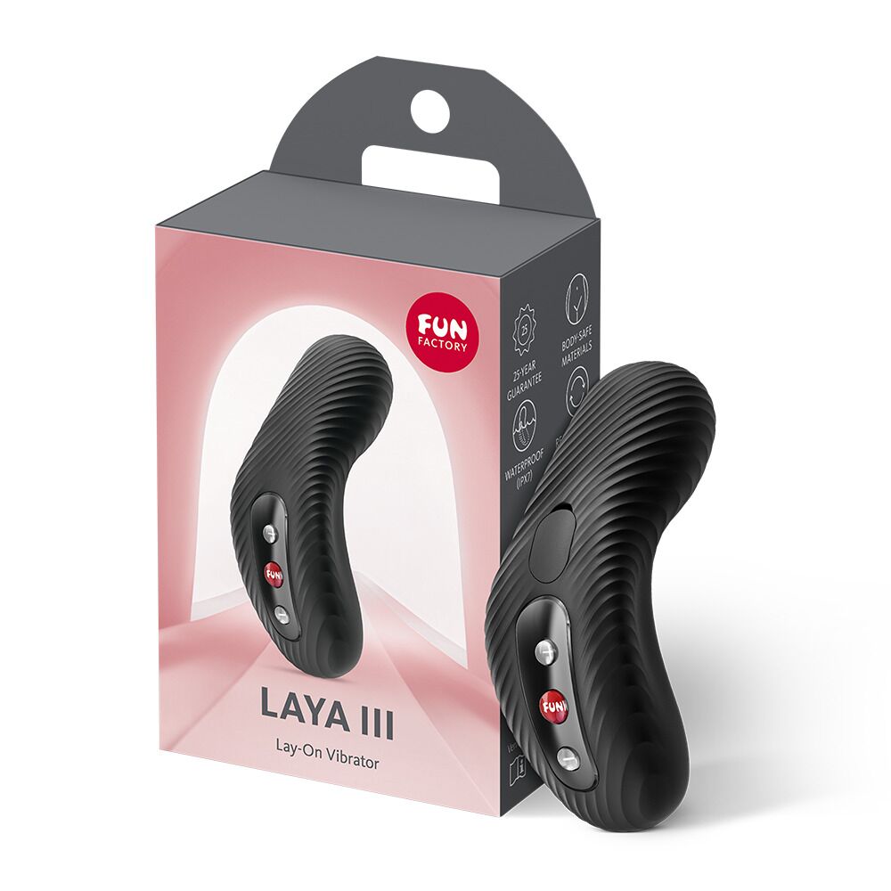 Вібропулі та міні-вібратори - Накладний вібратор Fun Factory LAYA III Black, ефект постукування пальцем 2