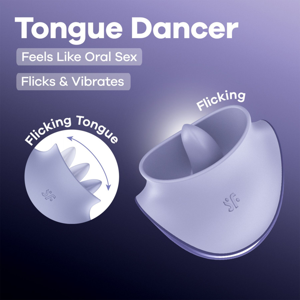 Вібропулі та міні-вібратори - Вібростимулятор для клітора Satisfyer Tongue Dancer з язичком 5