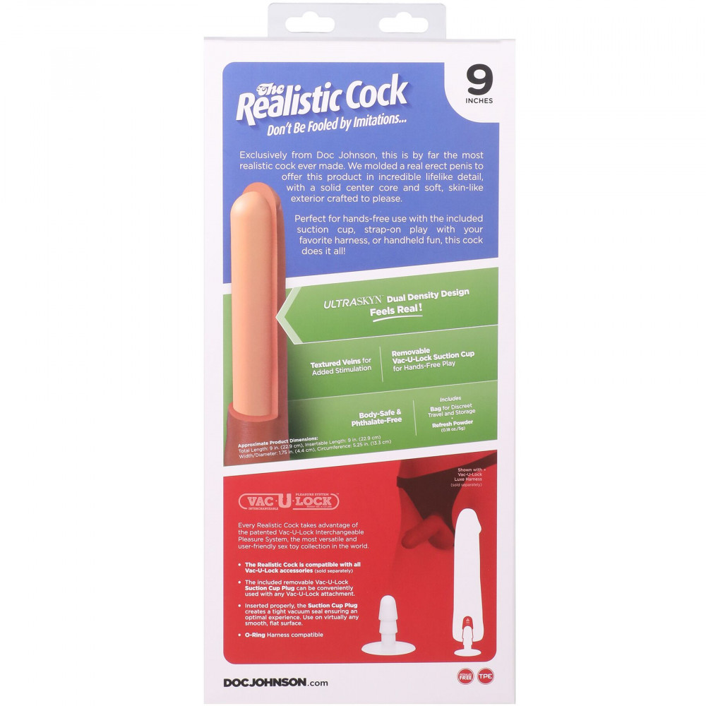 Фалоімітатор - Фалоімітатор Doc Johnson The Realistic Cock ULTRASKYN - 9 Inch Caramel 10
