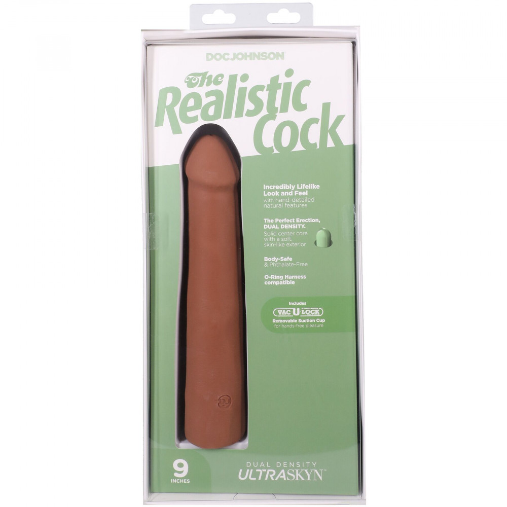 Фалоімітатор - Фалоімітатор Doc Johnson The Realistic Cock ULTRASKYN - 9 Inch Caramel 9